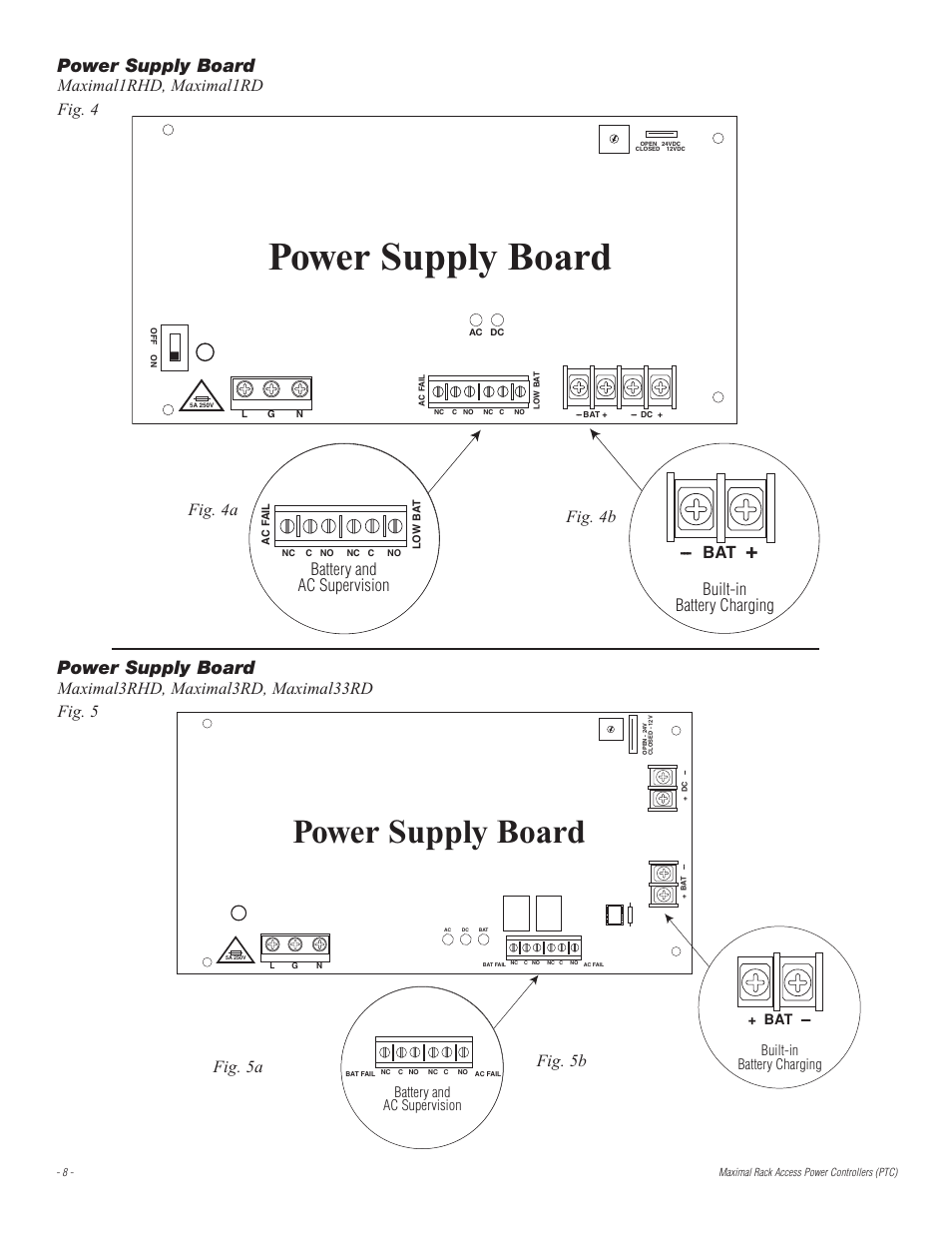 Power supply board, Built-in battery charging | Altronix Maximal33RD Installation Instructions User Manual | Page 8 / 12