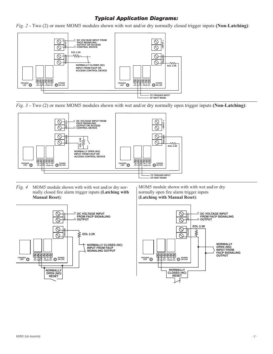 Typical application diagrams, Fig. 4 | Altronix MOM5 Installation Instructions User Manual | Page 3 / 4