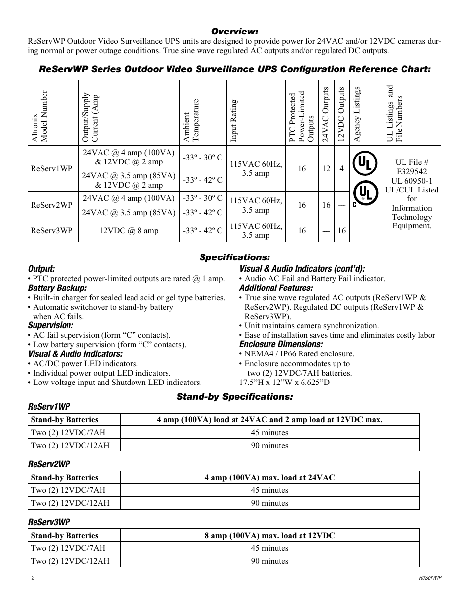 Altronix ReServ3WP Installation Instructions User Manual | Page 2 / 8
