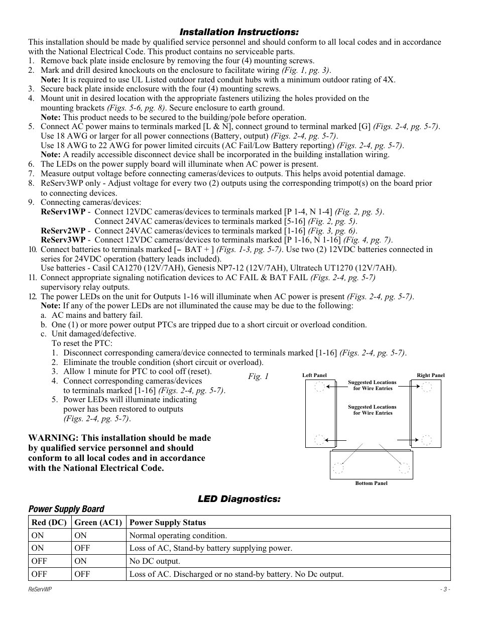 Altronix ReServ3WP Installation Instructions User Manual | Page 3 / 8