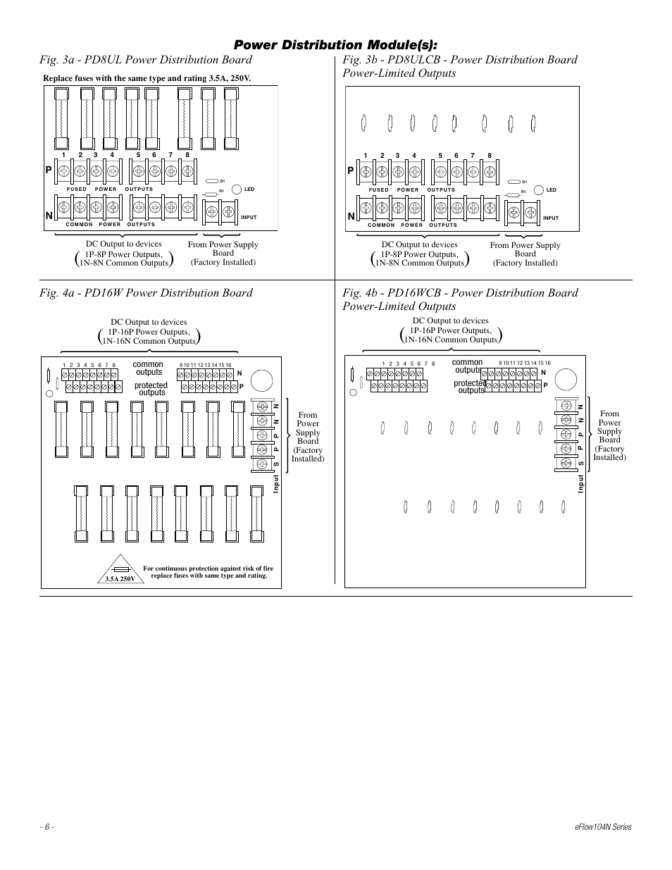 Power distribution module(s) | Altronix eFlow104NX16D Installation Instructions User Manual | Page 6 / 16