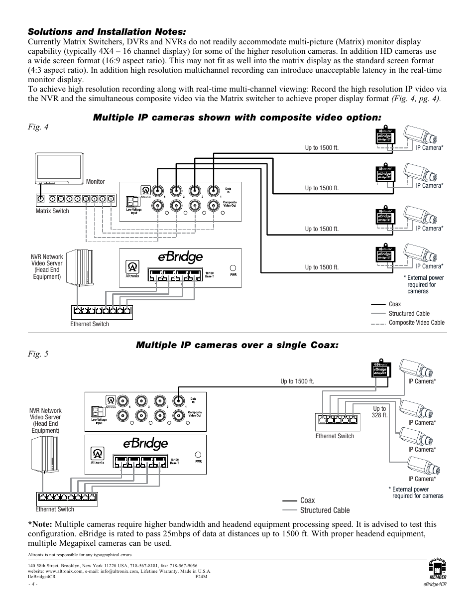 Multiple ip cameras over a single coax, Fig. 4 | Altronix eBridge4CR Installation Instructions User Manual | Page 4 / 4