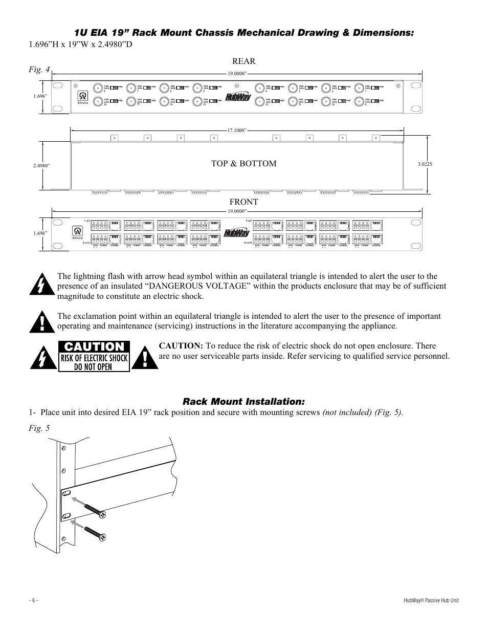 Rack mount installation | Altronix HubWay H16 Installation Instructions User Manual | Page 6 / 8