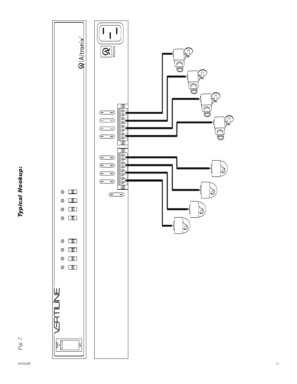 Typical hookup, Fig . 2 | Altronix VertiLine8CD Installation Instructions User Manual | Page 5 / 8