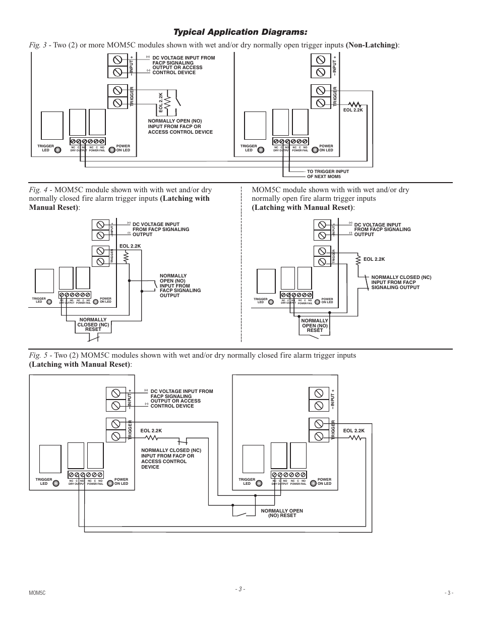 Typical application diagrams | Altronix MOM5C Installation Instructions User Manual | Page 3 / 4