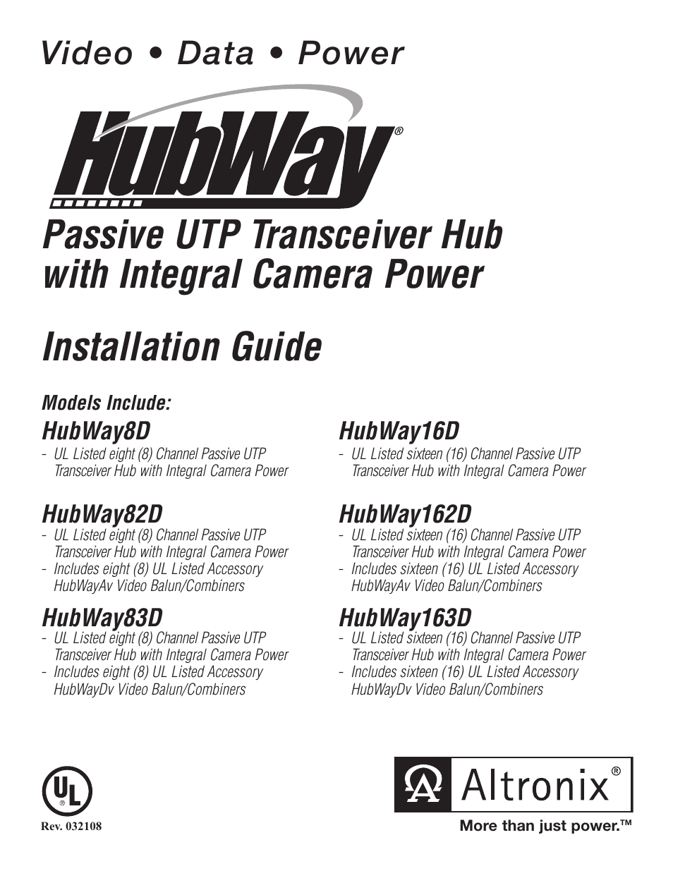 Altronix HubWay 8D Installation Instructions User Manual | 8 pages