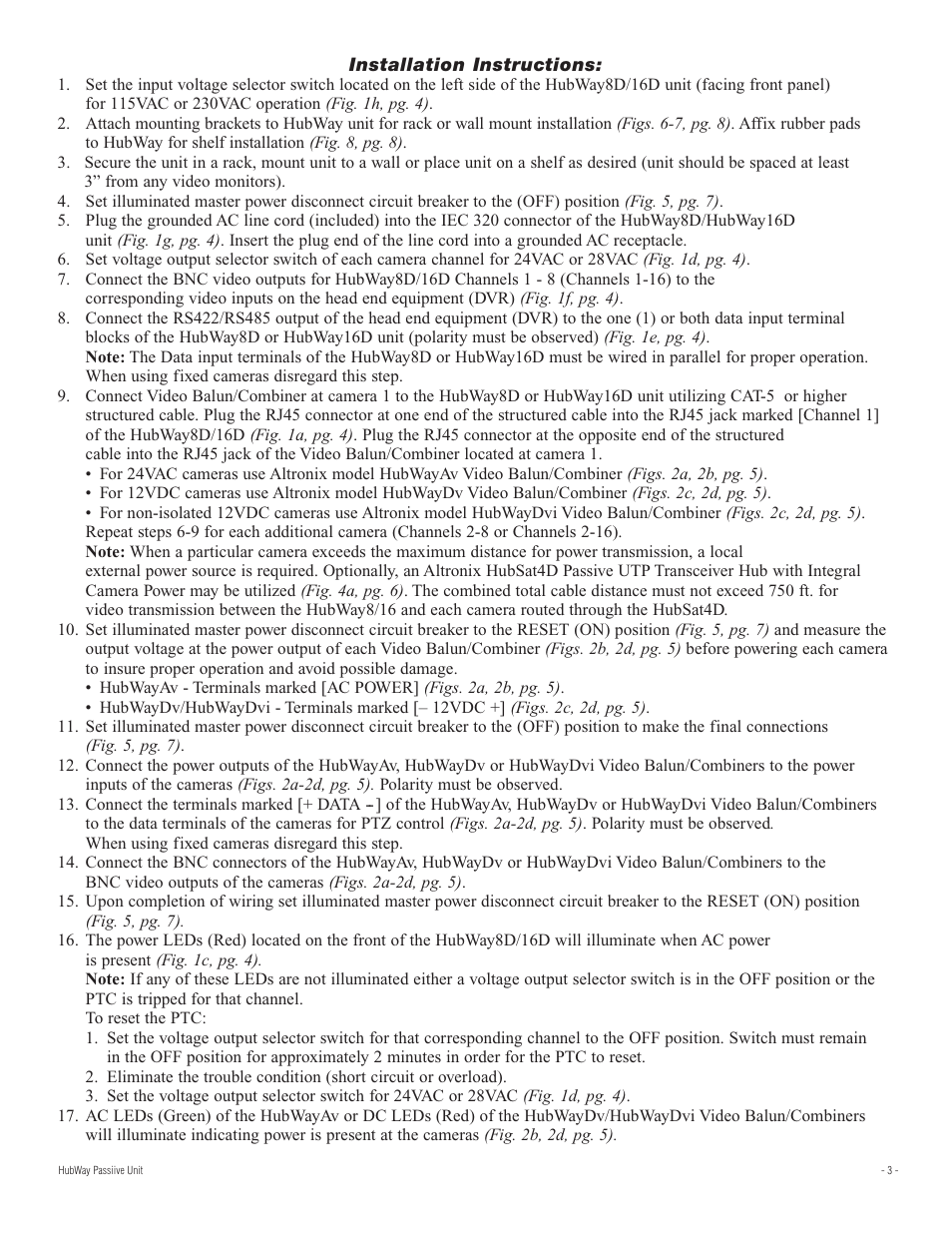 Altronix HubWay 8D Installation Instructions User Manual | Page 3 / 8