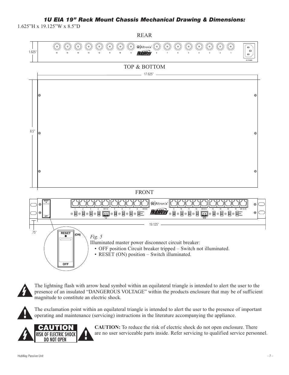 Top & bottom rear front | Altronix HubWay 8Di Installation Instructions User Manual | Page 7 / 8