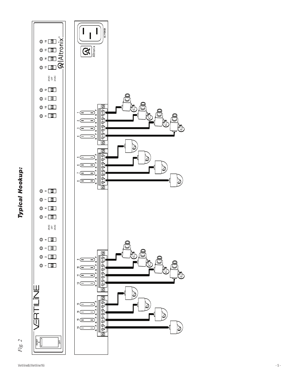 Typical hookup, Fig . 2 | Altronix VertiLine8i Installation Instructions User Manual | Page 5 / 8