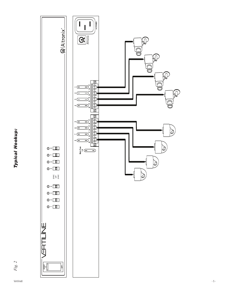 Typical hookup, Fig . 2 | Altronix VertiLine8D Installation Instructions User Manual | Page 5 / 8