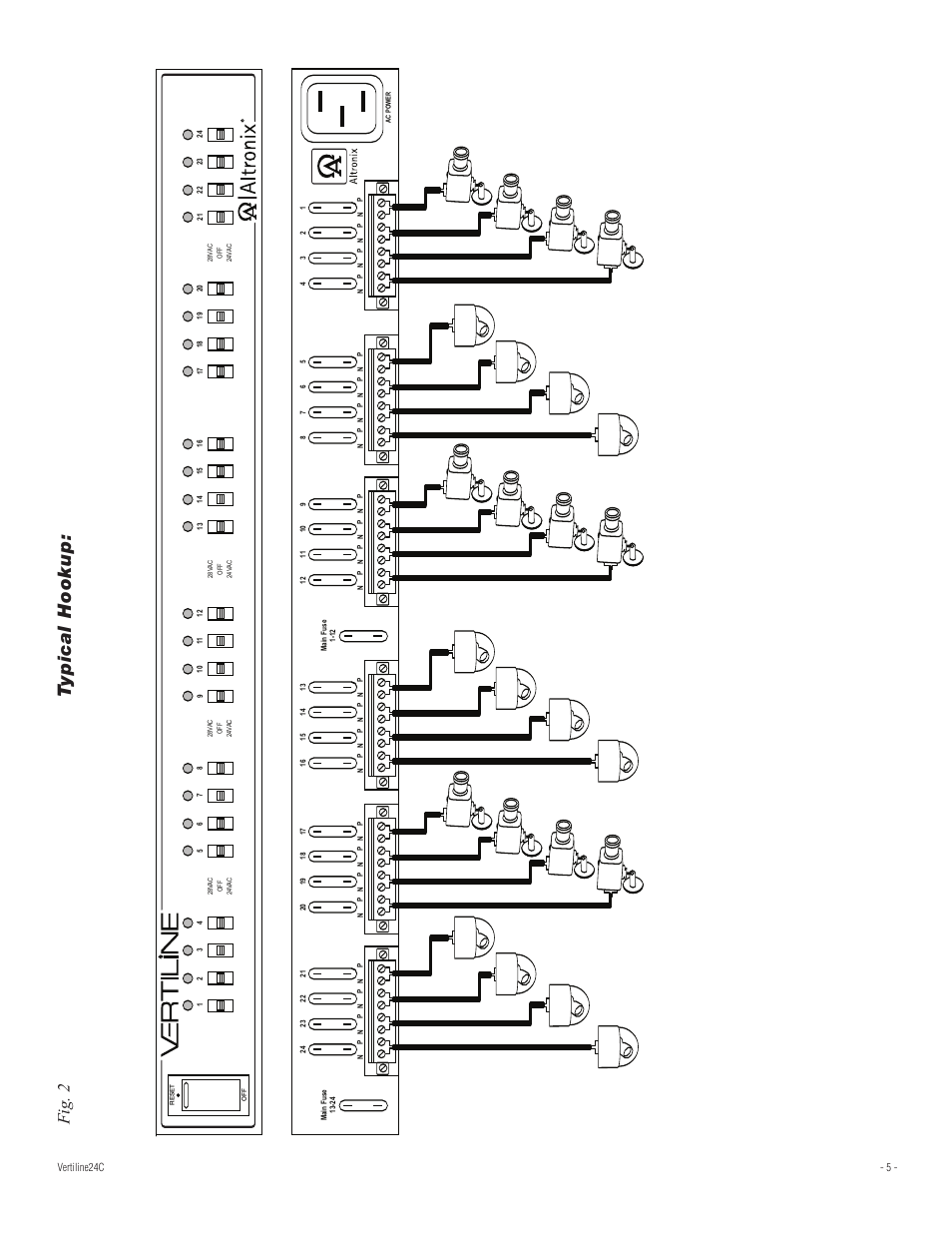 Typical hookup, Fig . 2 | Altronix VertiLine24CD Installation Instructions User Manual | Page 5 / 8