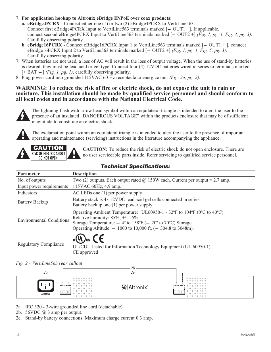 Altronix VertiLine563 Installation Instructions User Manual | Page 2 / 8