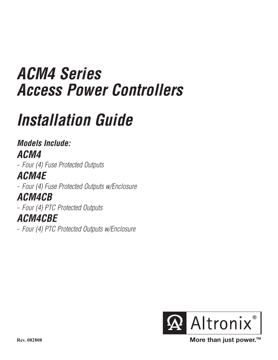 Altronix ACM4E Installation Instructions User Manual | 8 pages