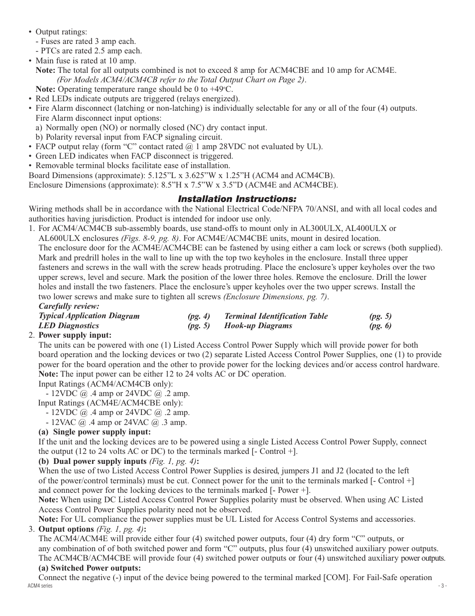 Altronix ACM4E Installation Instructions User Manual | Page 3 / 8