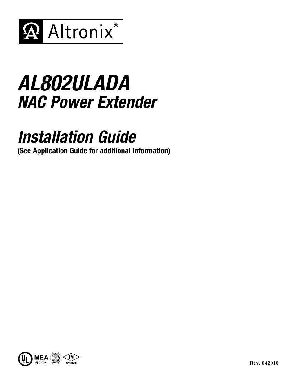 Altronix AL802ULADA Installation Instructions User Manual | 12 pages