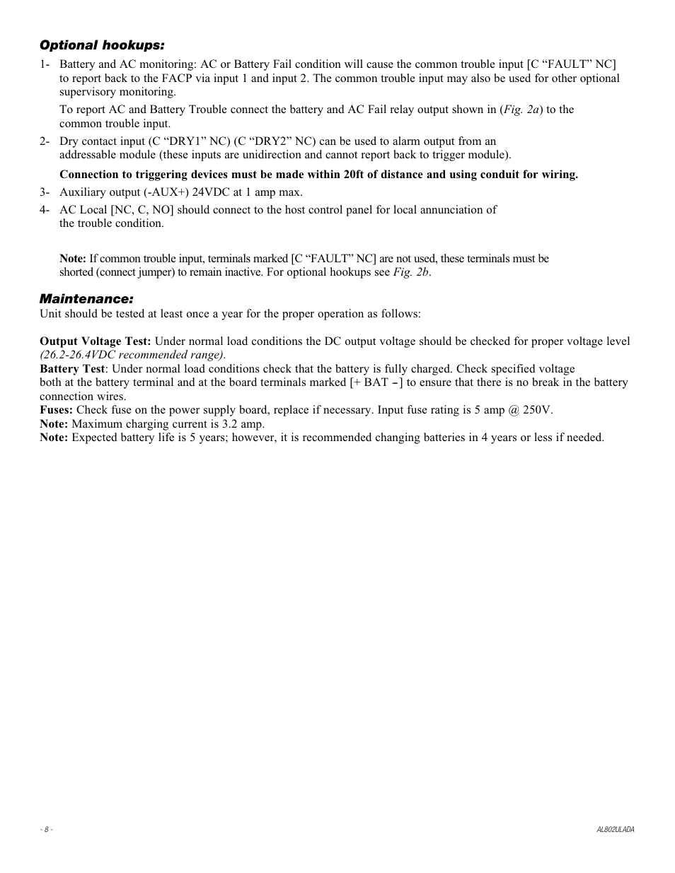 Altronix AL802ULADA Installation Instructions User Manual | Page 8 / 12