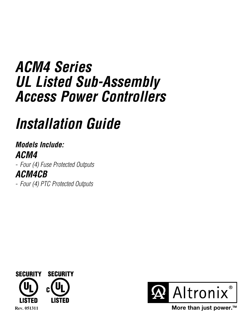 Altronix ACM4CB Installation Instructions User Manual | 8 pages