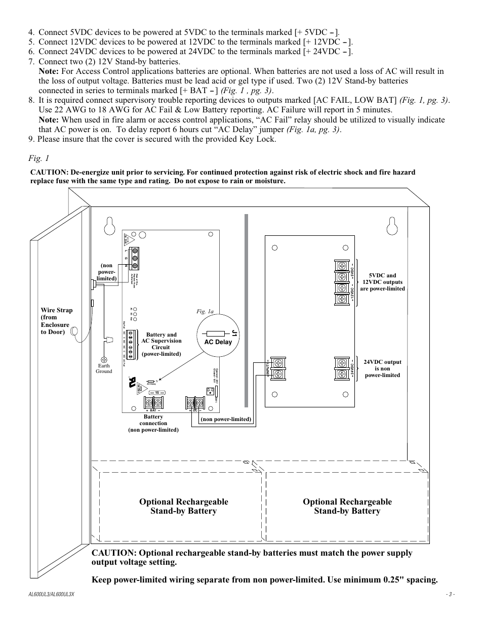 Wire strap (from enclosure to door) | Altronix AL600UL3 Installation Instructions User Manual | Page 3 / 8
