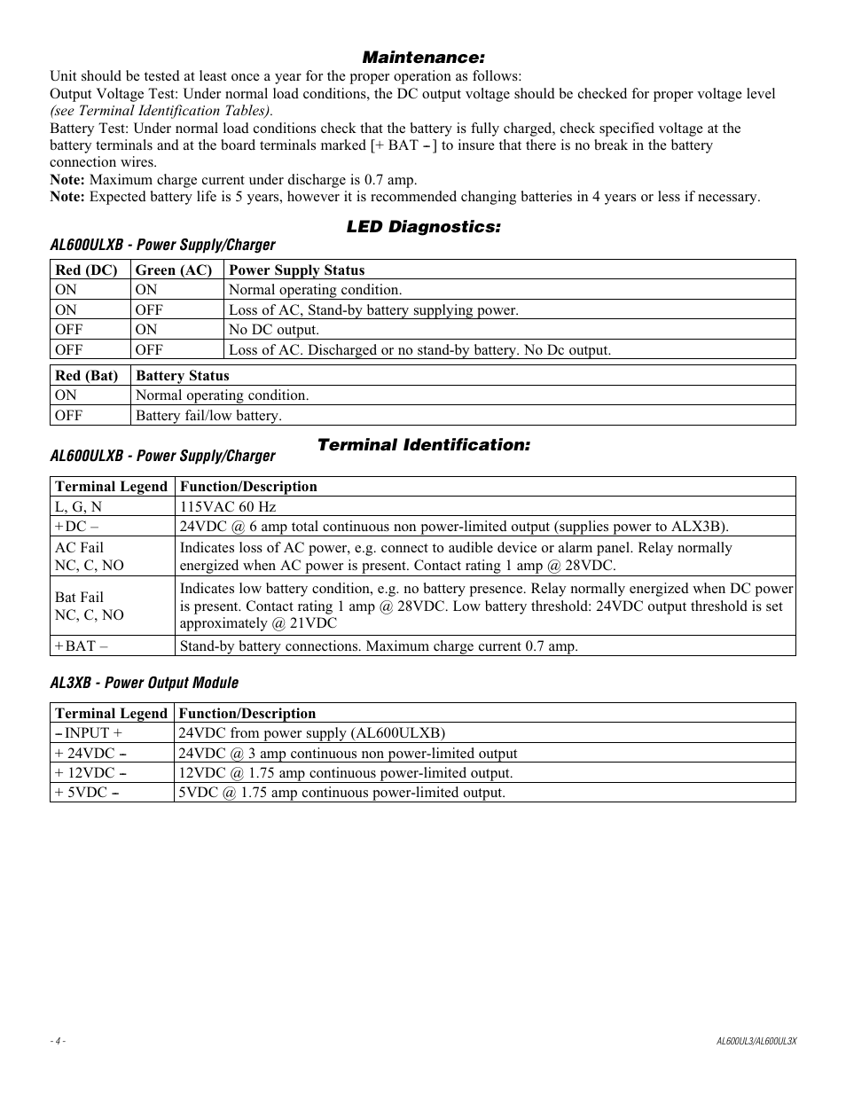 Altronix AL600UL3 Installation Instructions User Manual | Page 4 / 8