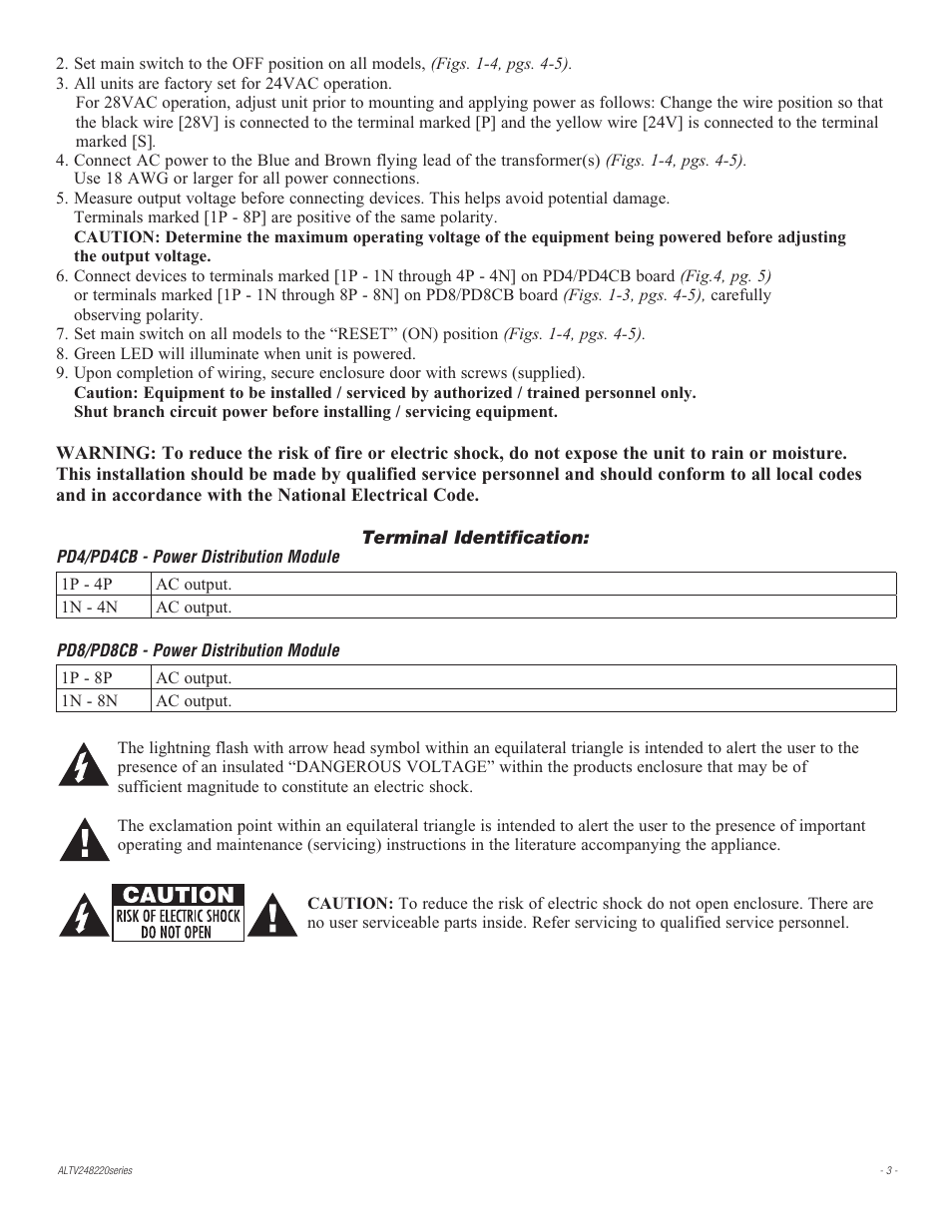 Altronix ALTV248220 Series Installation Instructions User Manual | Page 3 / 8