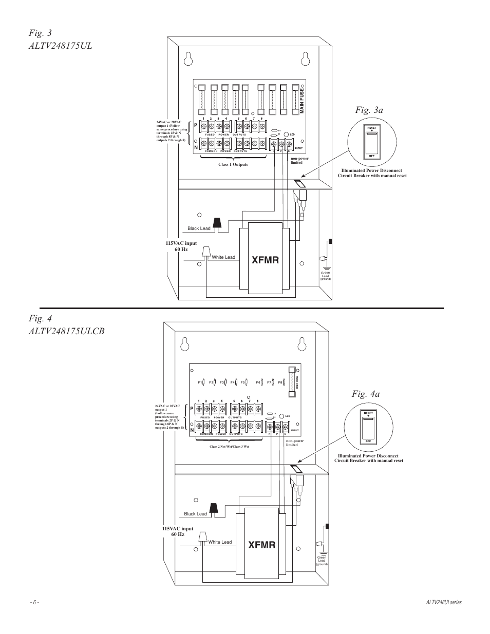 Xfmr | Altronix ALTV248UL Series Installation Instructions User Manual | Page 6 / 12