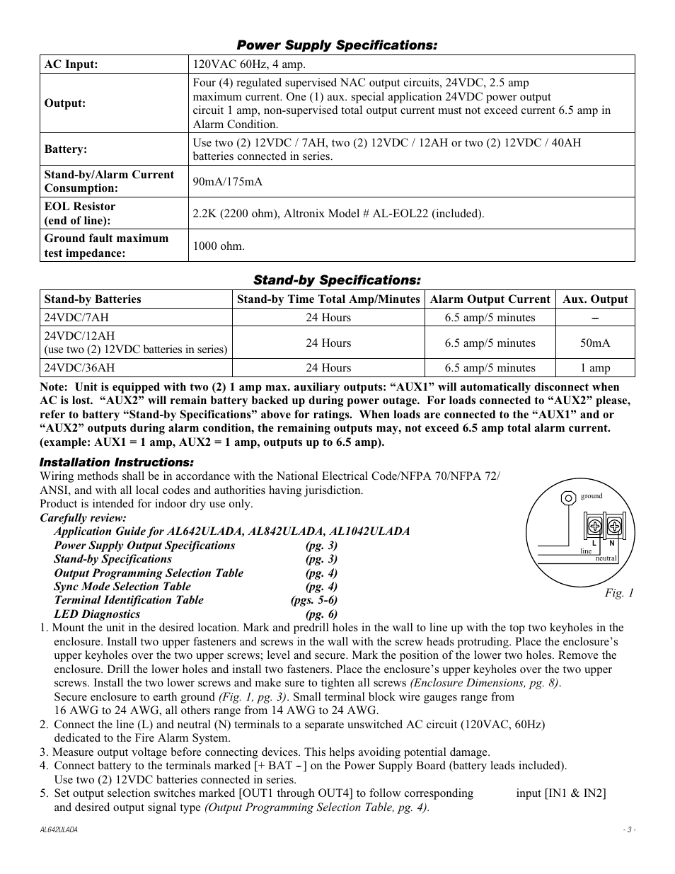 Altronix AL642ULADA Installation Instructions User Manual | Page 3 / 16