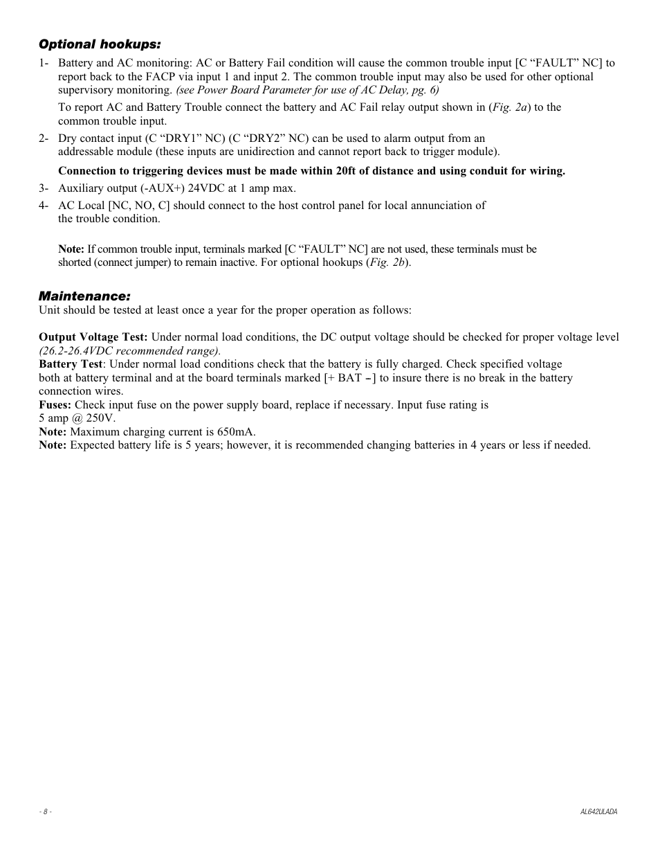 Altronix AL642ULADA Installation Instructions User Manual | Page 8 / 16