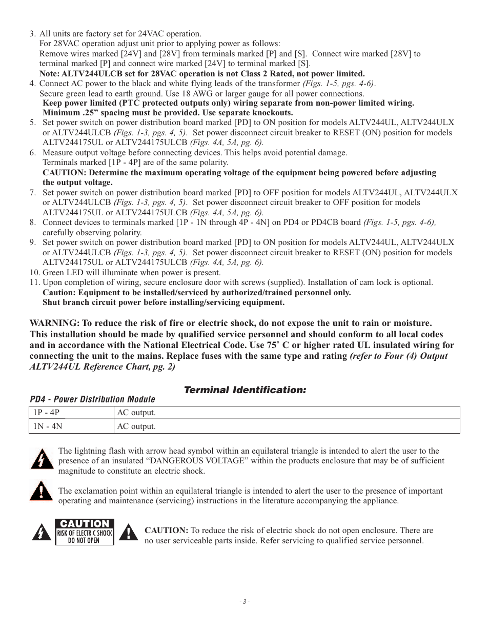 Altronix ALTV244ULCB3 Installation Instructions User Manual | Page 3 / 8