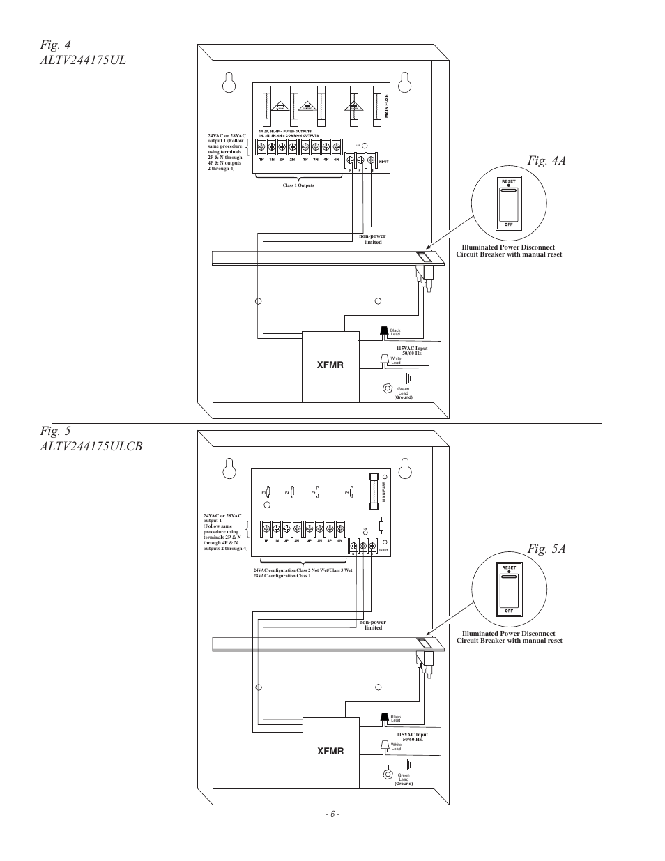 Xfmr | Altronix ALTV244ULCB3 Installation Instructions User Manual | Page 6 / 8