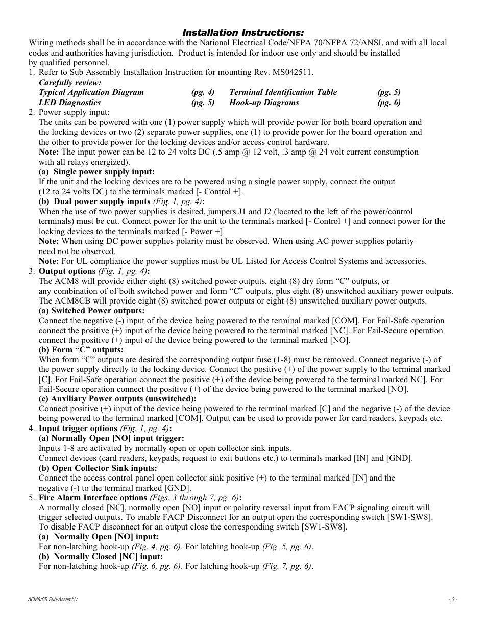 Altronix ACM8CB Installation Instructions User Manual | Page 3 / 8