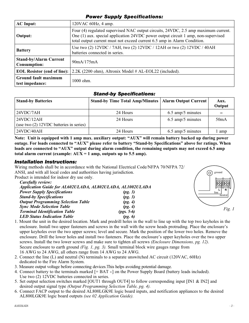 Altronix AL602ULADA Installation Instructions User Manual | Page 3 / 16