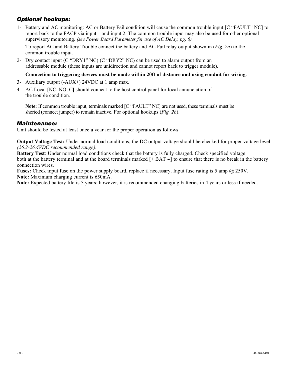 Altronix AL602ULADA Installation Instructions User Manual | Page 8 / 16