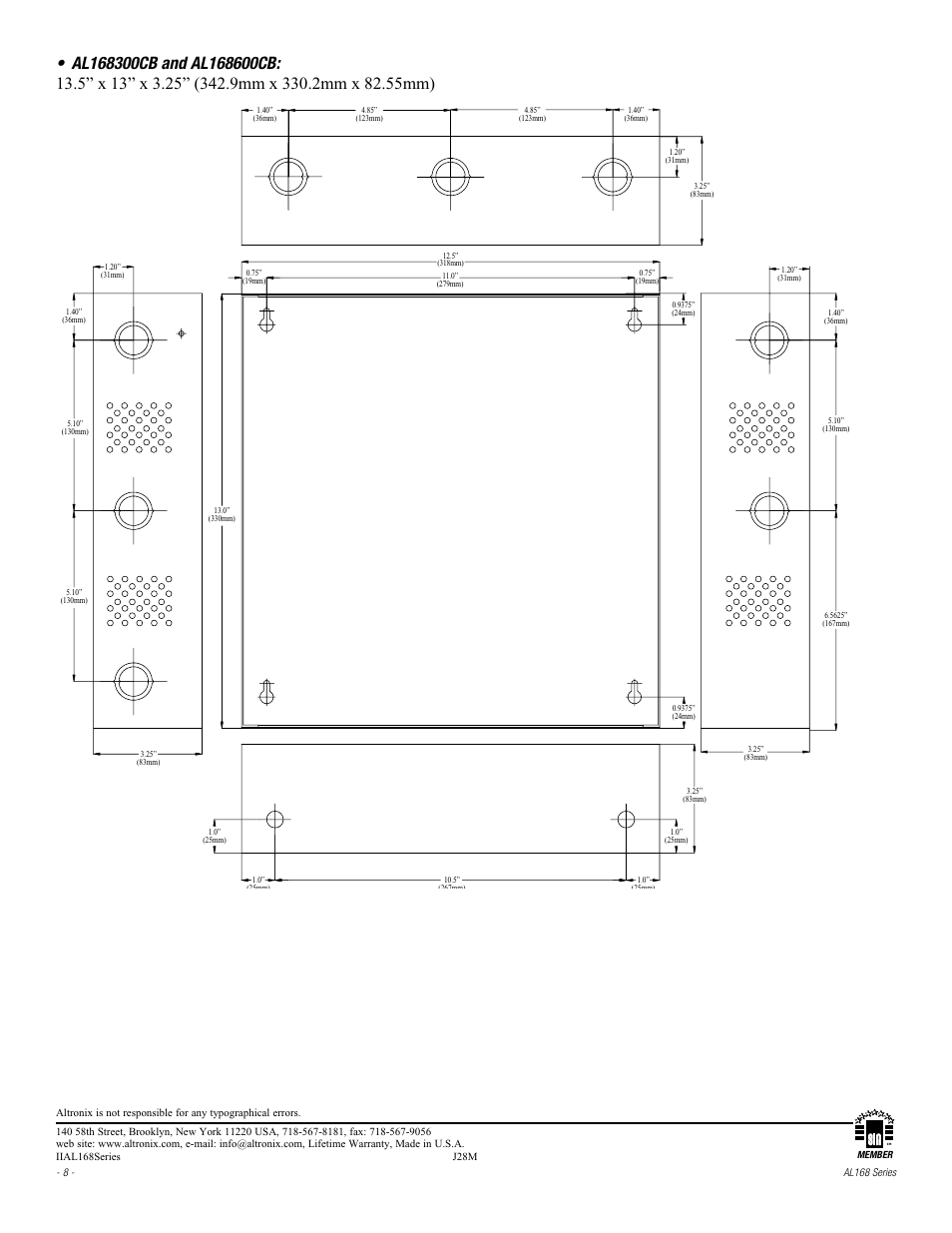 Altronix AL168 Series Installation Instructions User Manual | Page 8 / 8