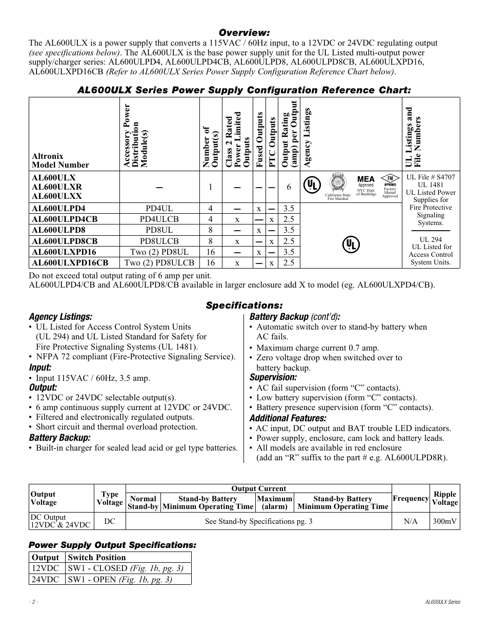 Altronix AL600ULXR Installation Instructions User Manual | Page 2 / 8