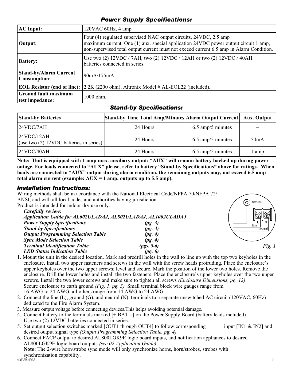 Altronix AL602ULADAJ Installation Instructions User Manual | Page 3 / 16