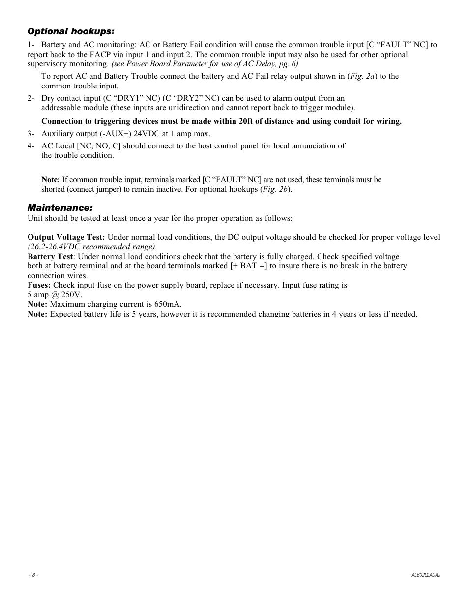 Altronix AL602ULADAJ Installation Instructions User Manual | Page 8 / 16