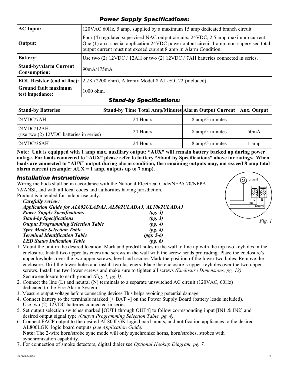 Altronix AL802ULADAJ Installation Instructions User Manual | Page 3 / 12