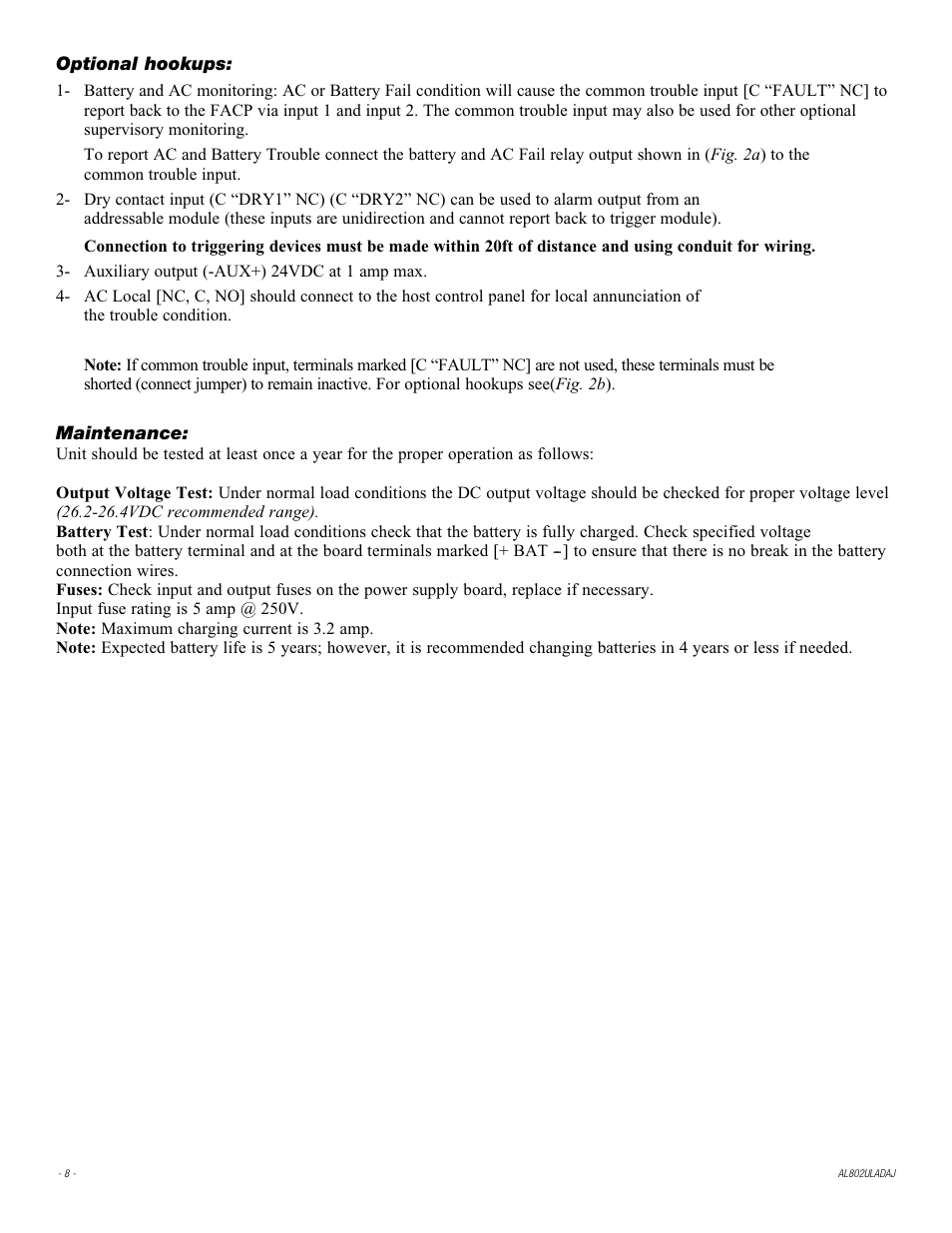 Altronix AL802ULADAJ Installation Instructions User Manual | Page 8 / 12