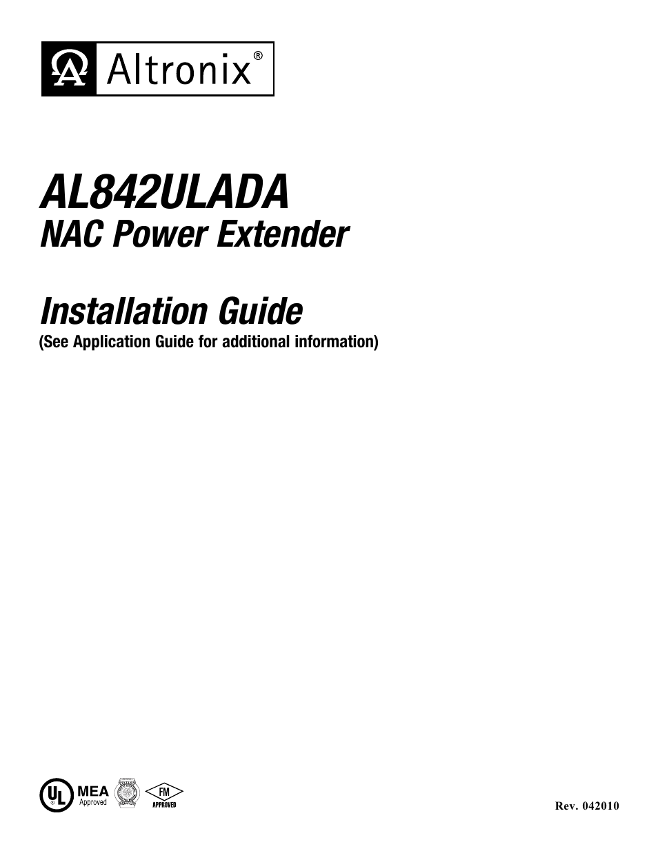 Altronix AL842ULADA Installation Instructions User Manual | 12 pages
