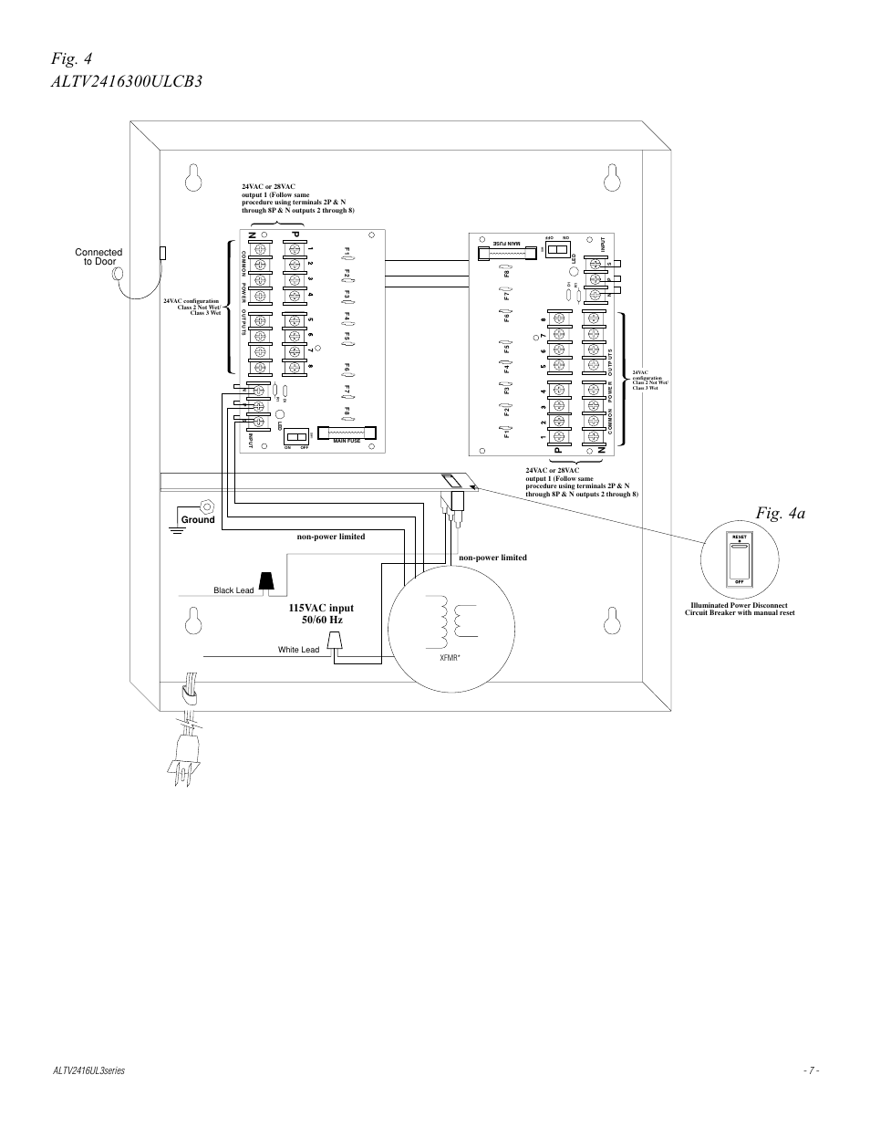 Ground connected to door | Altronix ALTV2416ULX3 Installation Instructions User Manual | Page 7 / 12