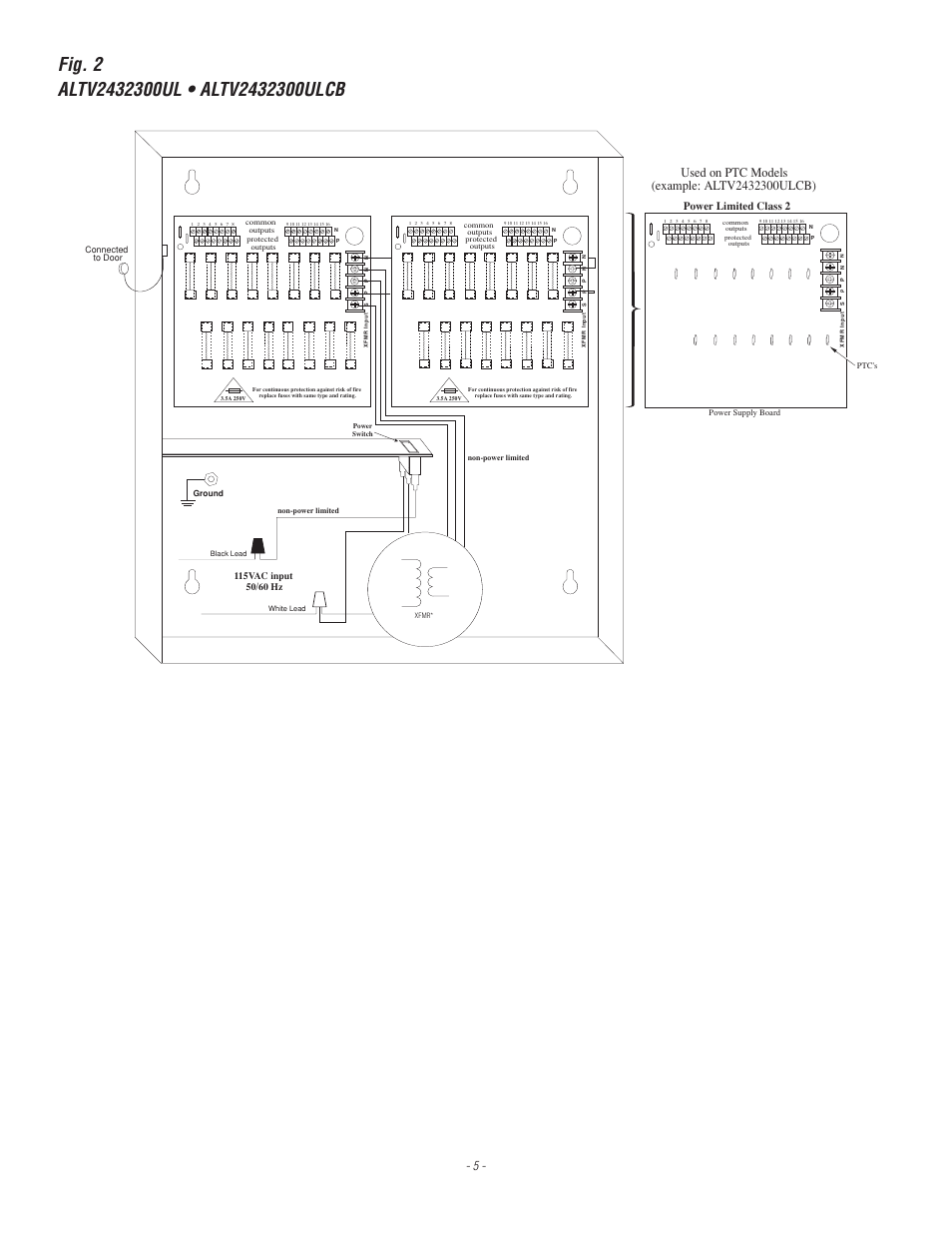 Power limited class 2 | Altronix ALTV2432600ULCB3 Installation Instructions User Manual | Page 5 / 8