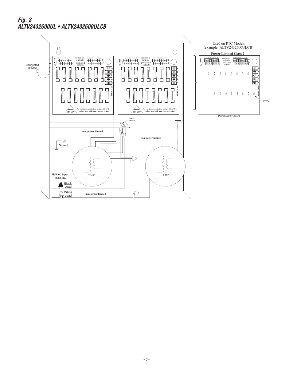 Power limited class 2 | Altronix ALTV2432600ULCB3 Installation Instructions User Manual | Page 6 / 8