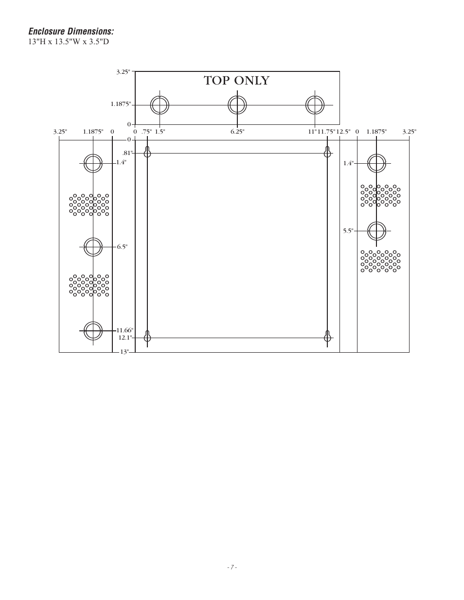 Top only, Enclosure dimensions | Altronix ALTV2432600ULCB3 Installation Instructions User Manual | Page 7 / 8