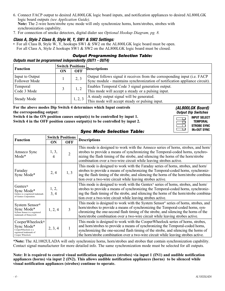 Altronix AL1002ULADA Installation Instructions User Manual | Page 4 / 12