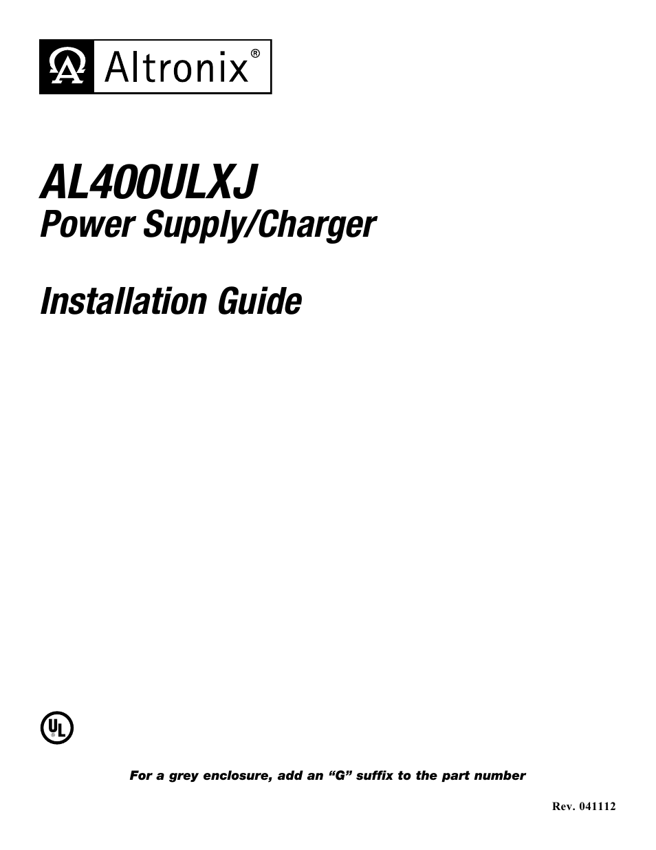 Altronix AL400ULXJG Installation Instructions User Manual | 4 pages