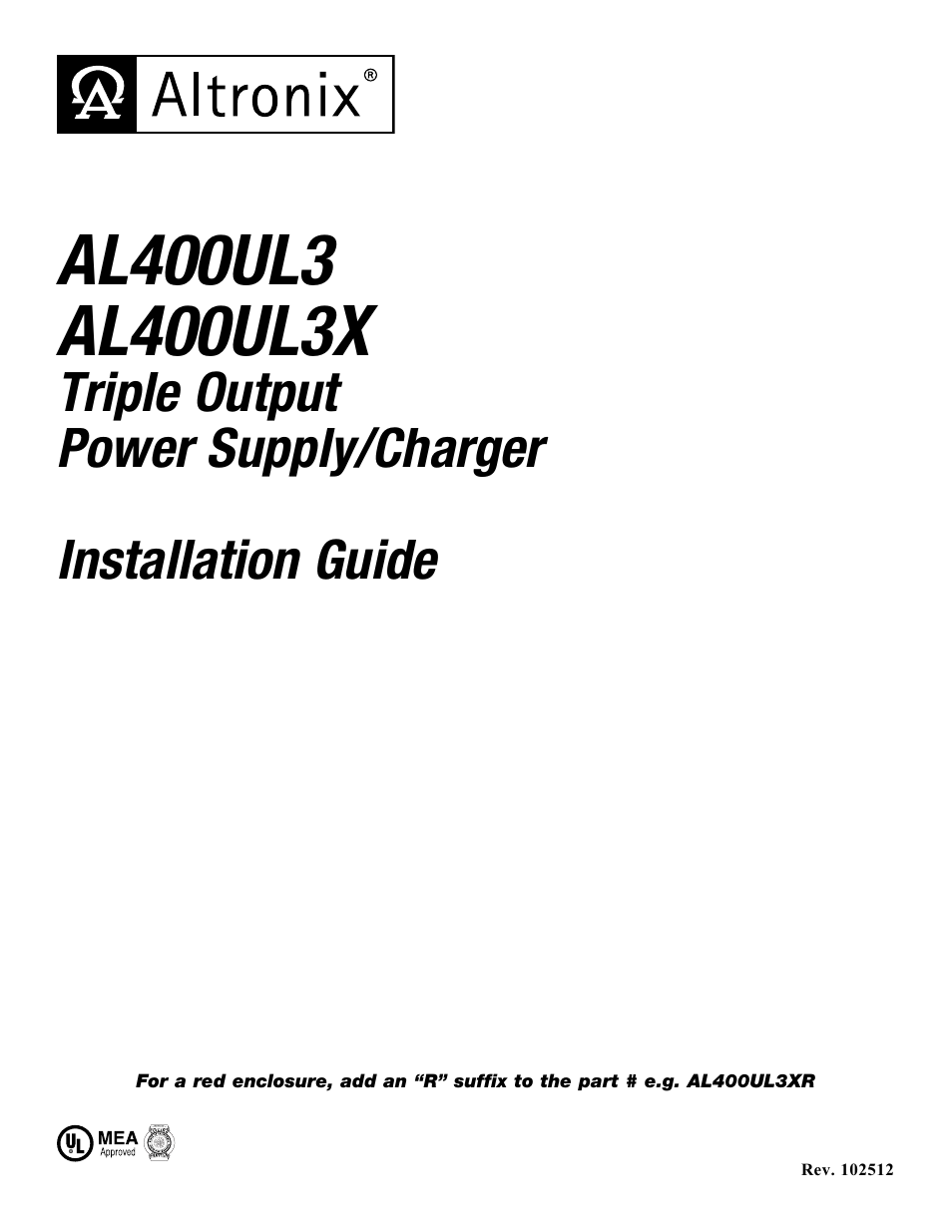 Altronix AL400UL3X Installation Instructions User Manual | 8 pages