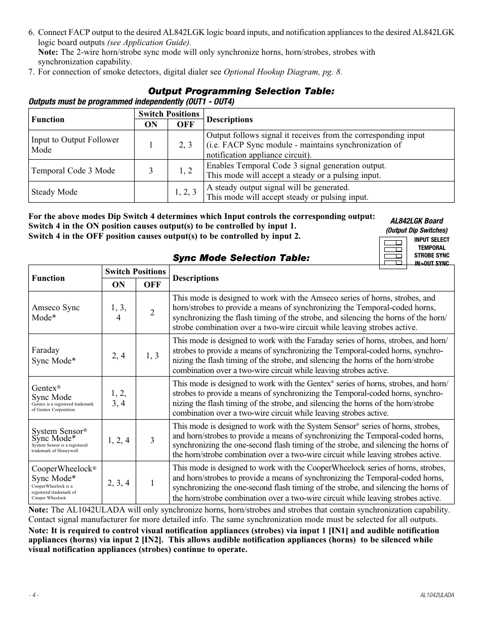 Altronix AL1042ULADA Installation Instructions User Manual | Page 4 / 12