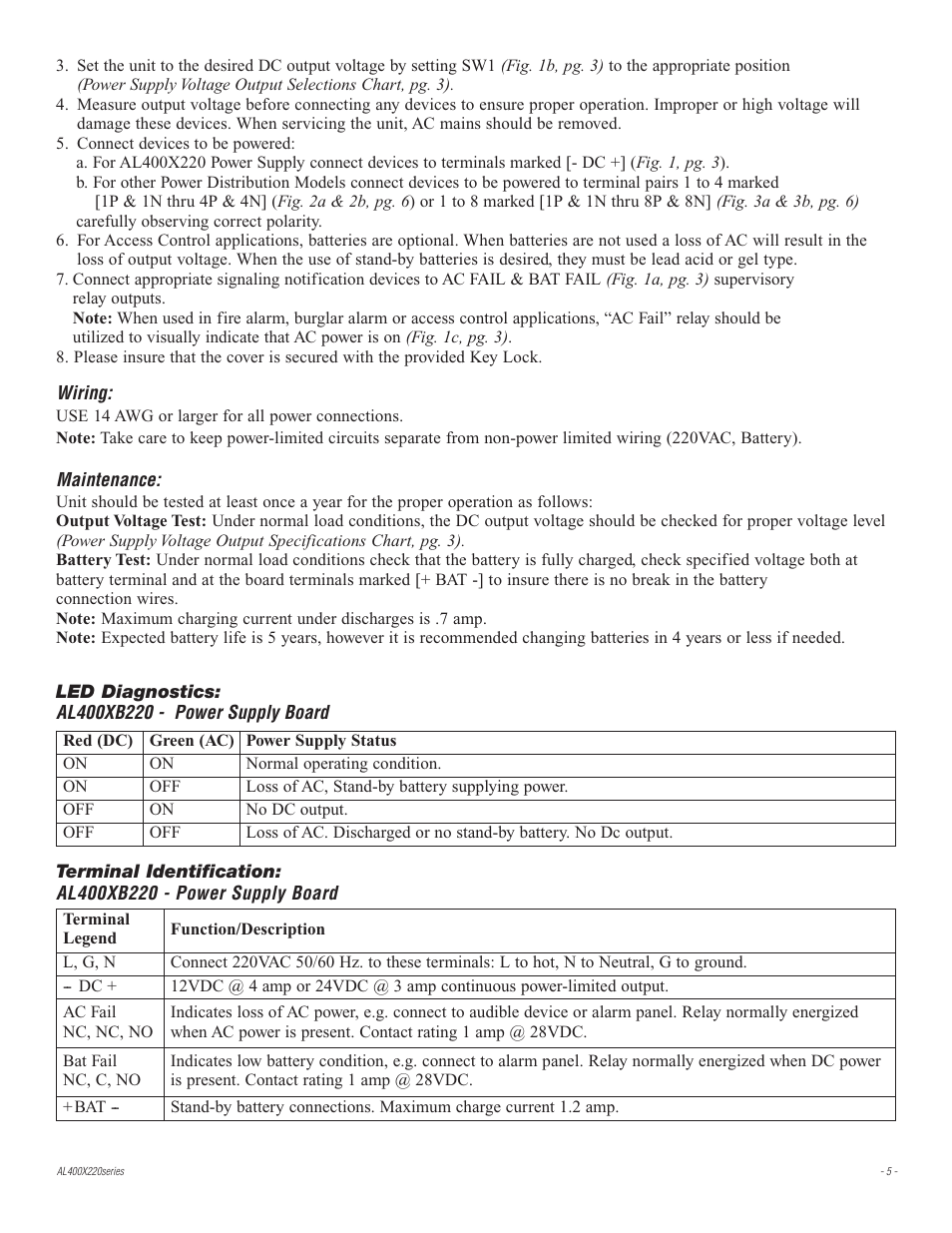 Altronix AL400X220 Installation Instructions User Manual | Page 5 / 8