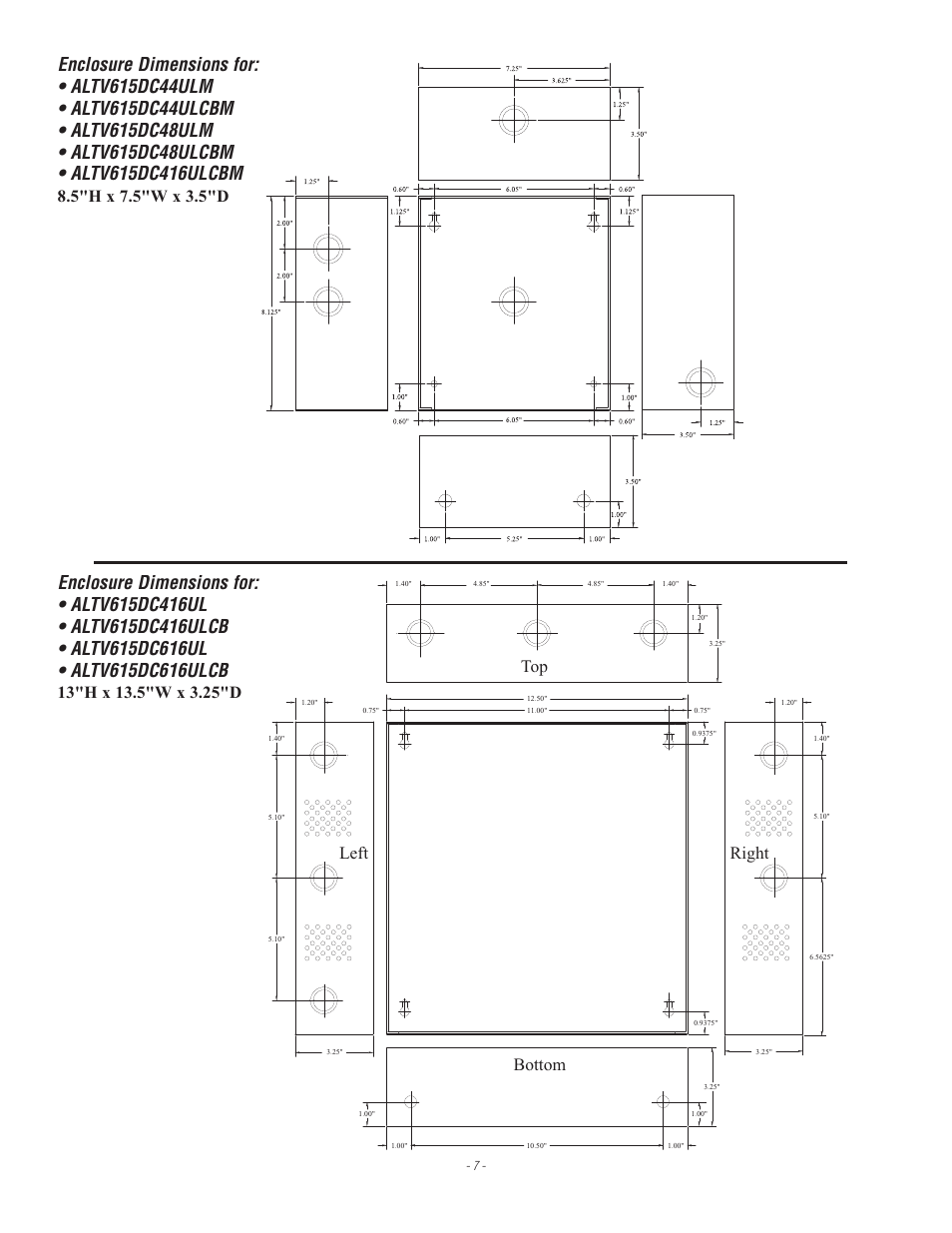 Bottom top right left | Altronix ALTV615DCUL Installation Instructions User Manual | Page 7 / 8