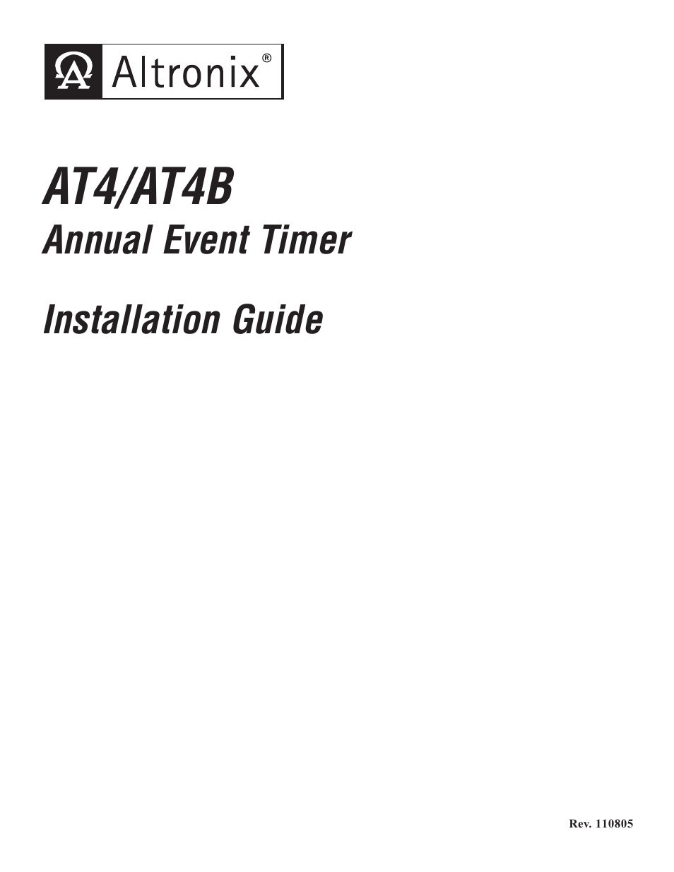 Altronix AT4B Installation Instructions User Manual | 8 pages